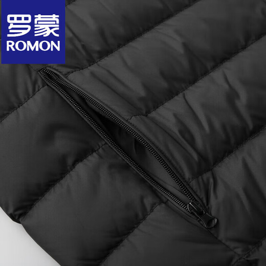 ROMON Fatty Thin Down Jacket Мужская теплая куртка больших размеров Свободная осень и зима Тонкий пуховик большого размера с воротником-стойкой Модный черный L