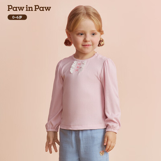 PawinPaw cartoon bear children's clothing 26 spring and summer new baby girl children's long-sleeved T-shirt cute and sweet