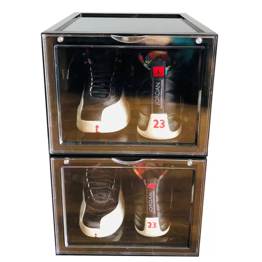 Yusenyi jrs same style transparent large size sneakers magnetic suction door shoe box hard acrylic storage box vertical opening anti-oxidation tide box 6 transparent magnetic suction vertical styles inner height about 19.8cm 36x28x22cm 36 pcs 36x28x22cm