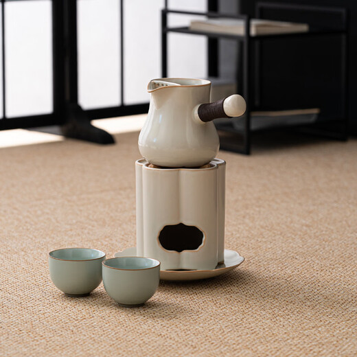 Initial conception of carbon stove for tea making, charcoal stove, wind stove, tea making set, ceramic kettle, health preserving pottery pot, retro kung fu tea stove, outdoor lifting kettle + carbon stove, default item