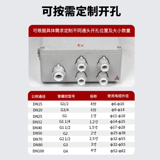 Explosion-proof junction box empty box power distribution instrument box control cabinet stainless steel custom junction box lighting power operating column increased safety type 135*135*90