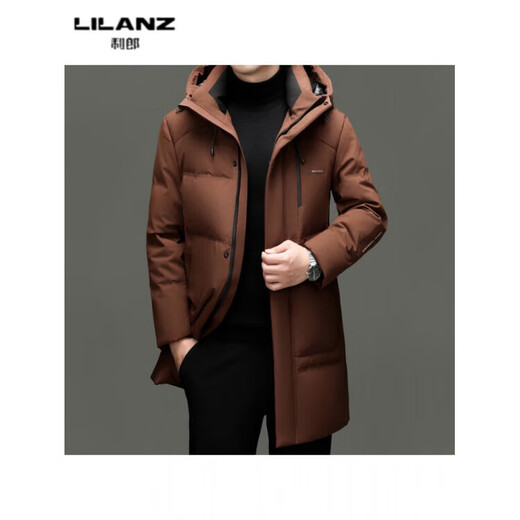 LILANZ Мужской осенне-зимний толстый пуховик 90, молодежный длинный повседневный модный теплый пиджак с капюшоном, черный 5523 со съемной подкладкой 14XL (190)