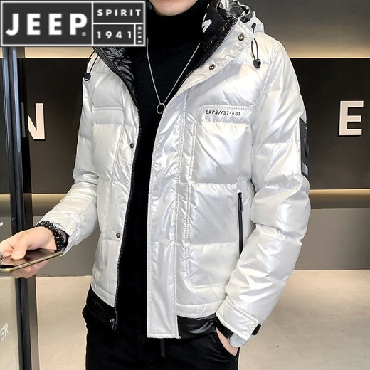 JEEP SPIRIT новый зимний парный пуховик, морозостойкий, моющийся, универсальный пуховик с капюшоном для мужчин и женщин, модный белый размер 4XL рекомендуется 155-170 Цзинь Цзинь равен 0,5 кг