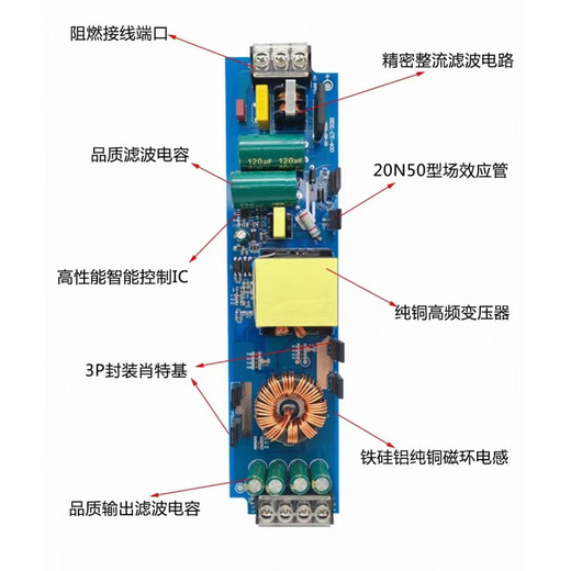 LED light box power switch 24V low voltage 12V linear light strip transformer 220 to DC adapter constant voltage power supply 24V (60W)