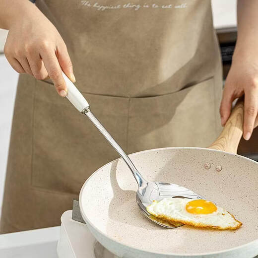 Modern housewife spatula household spoon food grade colander frying spoon cooking spatula 304 stainless steel kitchenware set 304 stainless steel white seven-piece set (spatula + soup spoon + colander + frying spatula 1