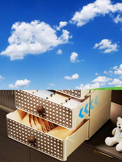 Yusenyi Cabinet Underwear Storage Box Drawer-type Dust-proof Underwear and Socks Organizing Basket Good-looking Storage Box for Close-fitting Clothes Unlatched 1-layer Underwear Box (Enlarged, Thickened, Sealed and Dust-proof)