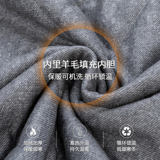 Shanshan (FIRS) Wool Liner Warm Shirt Men's Long Sleeve Velvet Thickened Winter High-End Thick Machine Washable Shirt Gray and White Check Wool Liner 38 (Recommended 58-63kg)