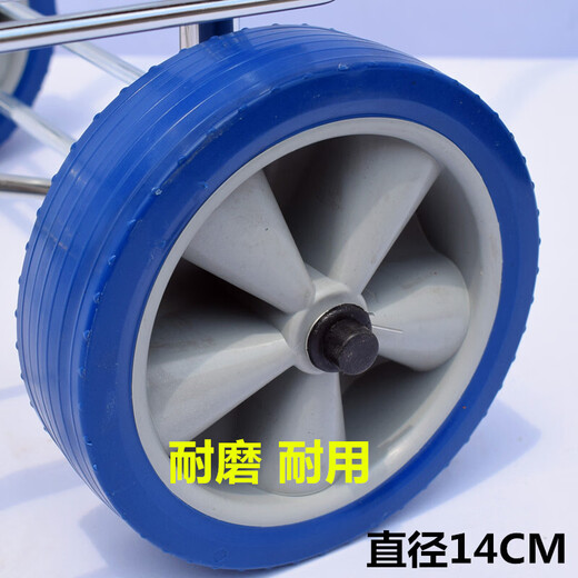 Pupan hand cart household folding pull truck small pull cart convenient trailer luggage cart lightweight trolley shopping cart large 4-wheel stainless steel load-bearing 200Jin Jin is equal to 0.5 kg