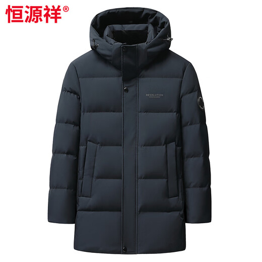 Hengyuanxiang down jacket men's short 2026 new thickened warm casual trendy winter down jacket for men shrimp blue L 175