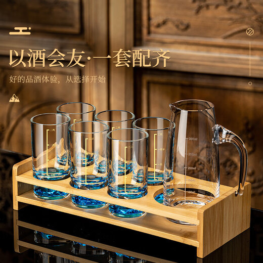 Tuojin imported quality Blue Mountain white wine glasses from Germany, 2 or 2 cups, light luxury wine divider set, one or two, crystal glass, upgraded and thickened, Blue Mountain two or two cups, 6 pieces