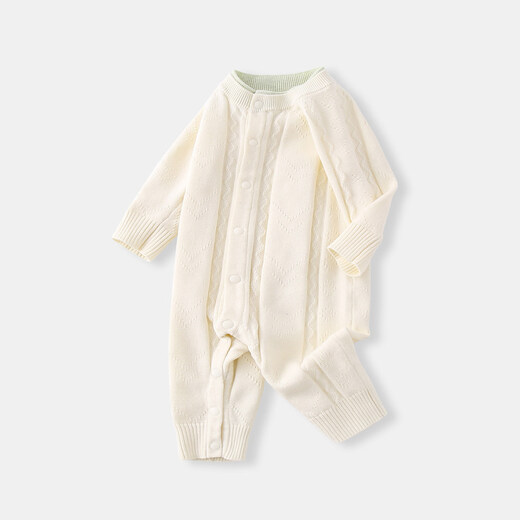 BORBOON B baby clothes jumpsuit 2026 spring new style baby boy knitted romper spring outing romper for women apricot rhombus 59cm