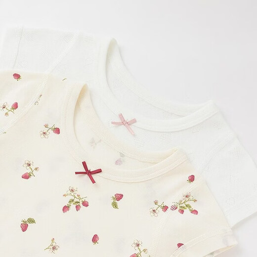 MIKIHOUSE children's short-sleeved T-shirt Putiman weak acid underwear 2P set (90cm-130cm) 2 pieces Japan direct mail 03. Off-White (Girl) 110