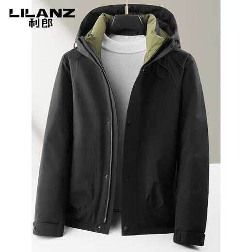 LILANZ workwear down jacket men's winter 2025 new high-end duck down top casual hooded jacket men's trendy orange M