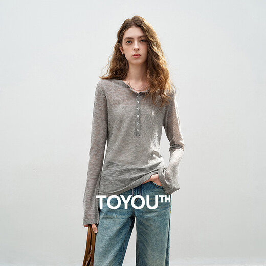 Chuyu slub linen sweater for women 2026 spring new style hollow weaving light and slightly see-through slim fit top Beige S