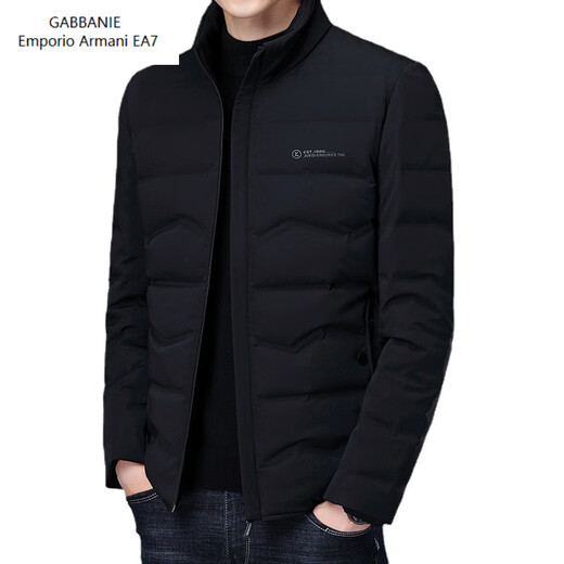 Emporio Armani EA7 Armani Down Jacket Men's Short Stand Collar New Winter White Duck Down Jacket Young and Middle-aged Korean Version Thick Warm Men's Clothing Black 3XL 190
