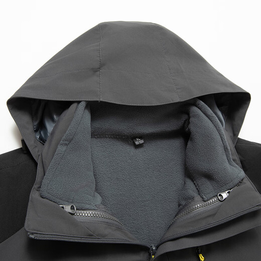 Dibinze Men's Spring and Autumn Outdoor Casual Jacket Fat Guy Loose Removable Fleece Liner Jacket Gray XL