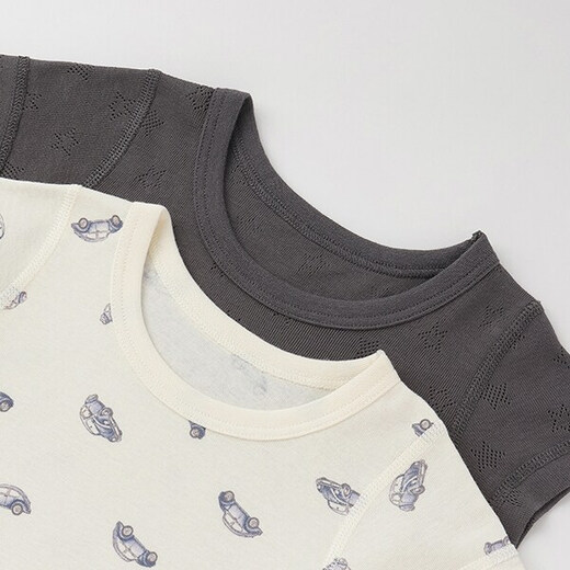 MIKIHOUSE children's short-sleeved T-shirt Putiman weak acid underwear 2P set (90cm-130cm) 2 pieces Japan direct mail 03. Off-White (Girl) 110