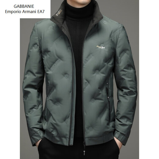 Emporio Armani EA7 Armani Down Jacket Short Men's Stand Collar Lightweight Warm Jacket 2026 Winter Trendy Men's Clothing Cold Protection Thickened Blue M 170