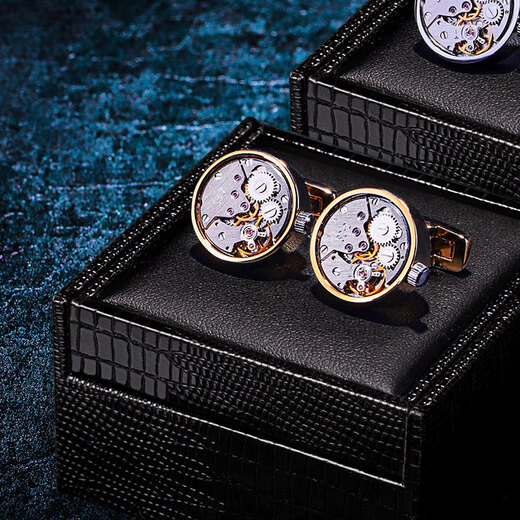 KFLK French shirt cufflinks men's light luxury custom shirt movement mechanical cufflinks cufflinks Cufflinks K157 (gold frame)