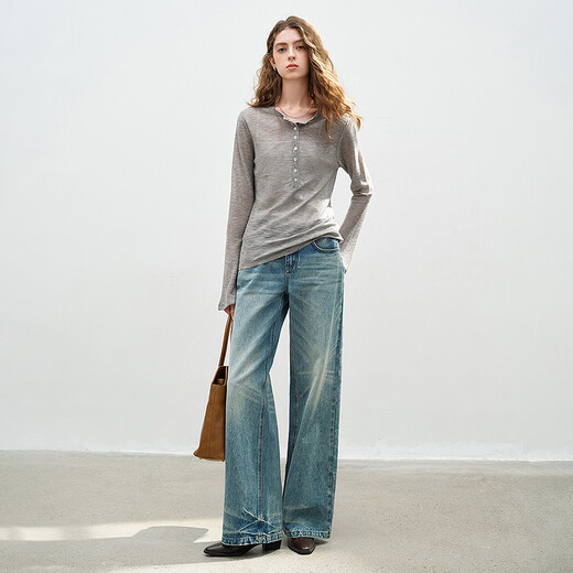 Chuyu slub linen sweater for women 2026 spring new style hollow weaving light and slightly see-through slim fit top Beige S