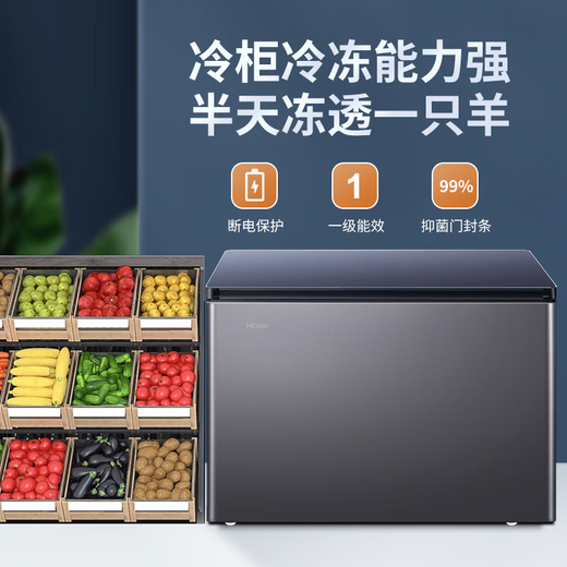 Haier Sapphire Blue Freezer Household Small 200 Liter 300 Liter No Need for Frequent Defrosting First Class Energy Efficiency Commercial Large Capacity Freezer Energy Saving Freezer Refrigerator Dual-Purpose Single Temperature Small 200 Liter Hot-Selling PCM Steel Plate Liner - 35 degrees Celsius