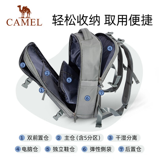 骆驼（CAMEL）【云旅】双肩包书包大容量大学生登山包旅行运动户外休闲背包3025