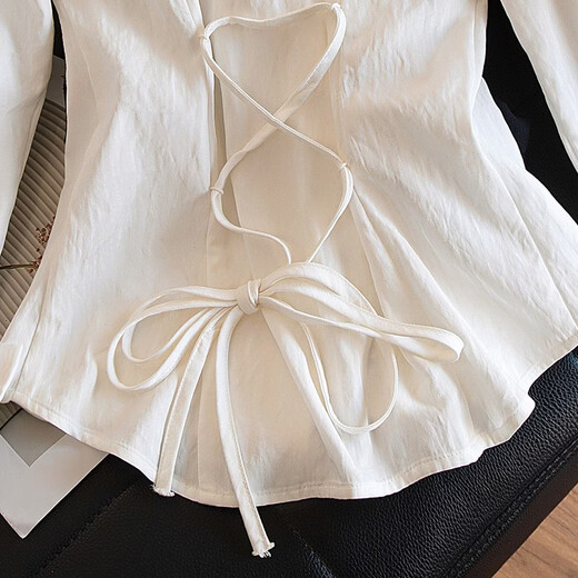 Cypress Lace Pearl Button Shirt Women 2026 Spring New Fashion Solid Color Lapel Long Sleeve Waist Shirt