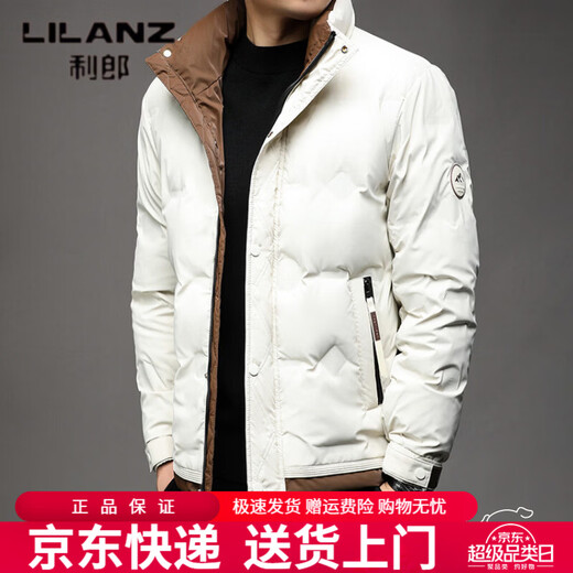 利郎（LILANZ）轻薄羽绒服男士冬季2026潮牌高端痞帅短款立领加厚保暖白鸭绒外套 黑色 M