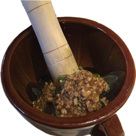 Tuojin Japan imported high-quality Hunan dish, eggplant, pepper, preserved egg, tea bowl, hand-pounded ginger, garlic, peanut grinding, bluestone bowl set