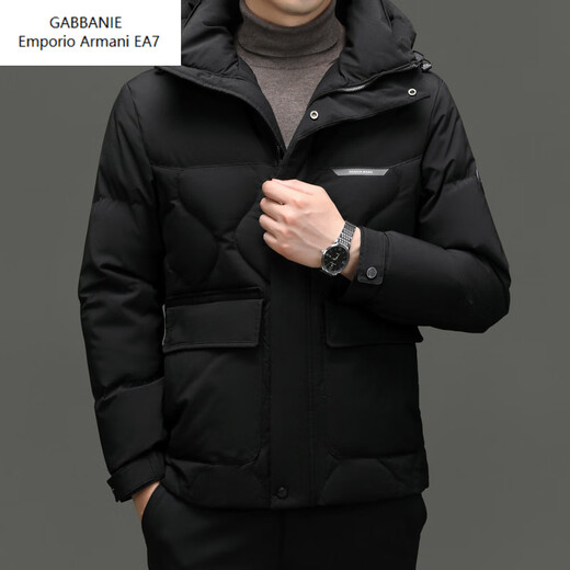 Emporio Armani EA7 Armani зимний деловой повседневный пуховик мужской с капюшоном утепленный теплый полупальто среднего возраста свободный наряд для папы кофейного цвета L 175