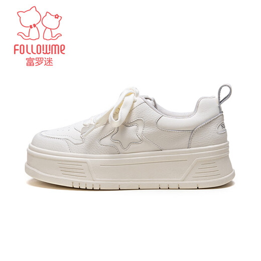 Fuluomi girls sneakers 26 spring new thick-soled versatile casual shoes for junior high school students lightweight breathable white shoes white 39
