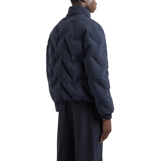 Armani solid color stand collar zipper short long-sleeved down jacket men's navy blue navy blue 3XL 56/XXXL original gift bag