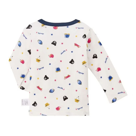 MIKIHOUSE children's T-shirt Mikihouse double bee pure veil processing full coverage pattern long-sleeved T-shirt Japan direct mail White(01) 130