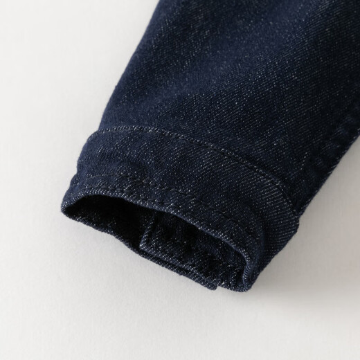 DAVE&BELLA children's denim shirt 2026 spring new style boys' casual long-sleeved jackets boys' tops children's clothes denim blue ready stock 120 cm (recommended height 110-120cm)