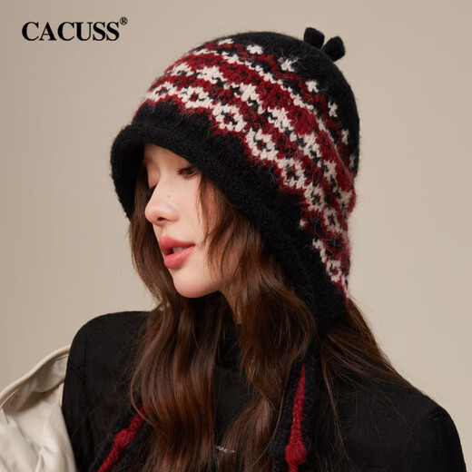 CACUSS Fashion Beret Women's Winter Fashionable Octagonal Hat Knitted Hat Coffee-Retro Beret One Size (57-59CM)