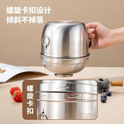 Tuojin German quality 316 stainless steel lunch box, fast food cup, instant noodle bowl, student office worker canteen tableware, rice bowl and rice cylinder, 14cm anti-scald, large capacity, with lid