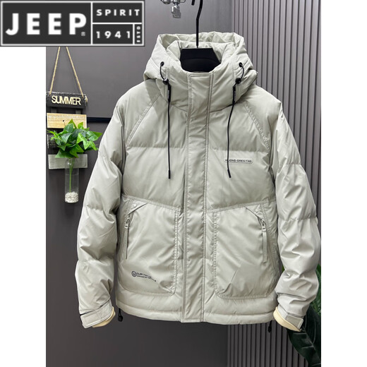 JEEP SPIRIT stand collar down jacket men's winter 2025 new thickened white duck down casual jacket down sweater black 7731 L