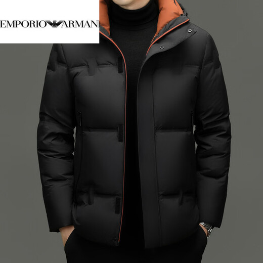 EMPORIO ARMANI Armani Мужская куртка на белом утином пуху, зимняя утолщенная морозостойкая короткая куртка из флиса 90, повседневная теплая куртка-пуховик с капюшоном Off-White 4XL 195