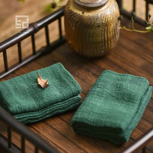 Yiji Chinese cotton and linen tea towel, tea ceremony, purple sand pot, tea towel, tea table towel, Zen tea cloth, tea mat, absorbent rag, five pieces in 5 colors