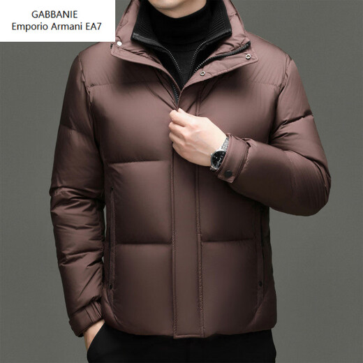 Emporio Armani EA7 Armani fake two-piece men's down jacket high-end 90 duck down winter thickened and warm 2026 new stand-up collar outer black L