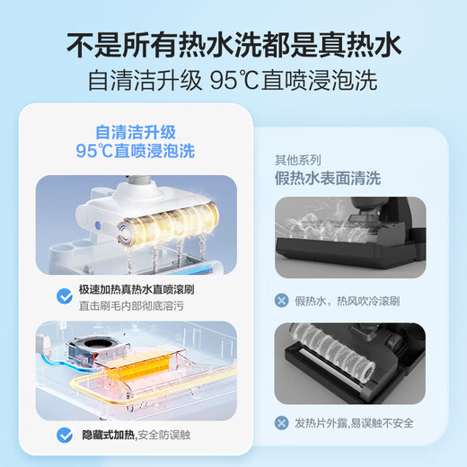 Haier floor washing machine Elf series A3Plus suction and mopping all-in-one washing and mopping automatic cleaning mopping machine washing and mopping handheld vacuum cleaner household electric mop A3plus top version 25Kpa 95 C hot washing + hot drying