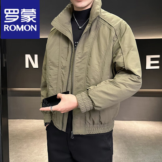 ROMON зимний пуховик мужской воротник-стойка 2025 новый тонкий однотонный красивый универсальный утиный пуховик мужская зимняя одежда черный M