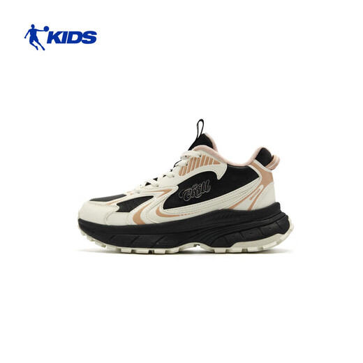 Jordan girls' plus velvet cotton shoes children's winter Symphony Y2K casual shoes black/maple sugar pink 36