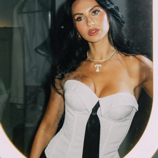 Ao Yan Lai American hot girl style tie chest tight vest women's slimming fishbone top white S