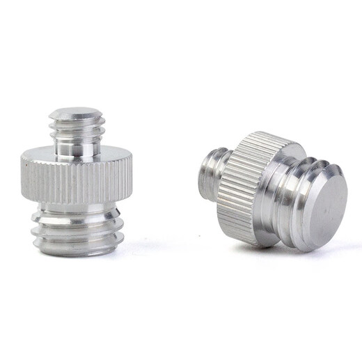 Xu ordered 58 coarse tooth adapter screw laser level tripod thread adapter nut accessories conversion 14 38 5/8 thick external turn 1/4 inner aluminum nut silver 2 pcs