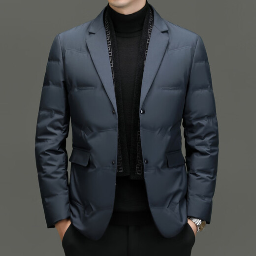 MAGIOPY легкий роскошный брендовый мужской пуховик костюм 2026 зима новый стиль среднего возраста модный повседневный теплый цельный синий XL 180