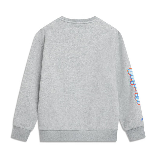 Li Ning (LI-NING) fashionable velvet warm children's sweatshirt men's and large children's round neck pullover skin-friendly soft long-sleeved sweatshirt Huahui 160