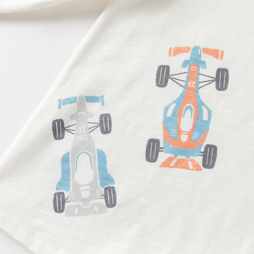 DAVE&BELLA children's long-sleeved T-shirt 2026 spring new pure cotton boys' bottoming shirt boys' tops children's pullover steam white ready stock 73 cm (recommended height 66-73cm)