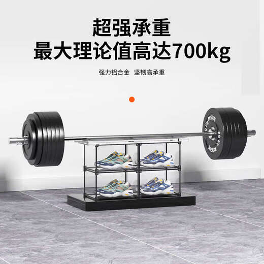 Yusenyi Transparent Wall Shoe Box Magnetic Side-Opening Shoe Cabinet Can Be Assembled Foyer Space Shoe Rack Classic Black 4 Pack 32.5x27x19cm