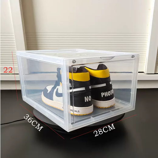 Yusenyi jrs same style transparent large size sneakers magnetic suction door shoe box hard acrylic storage box vertical opening anti-oxidation tide box 6 transparent magnetic suction vertical styles inner height about 19.8cm 36x28x22cm 36 pcs 36x28x22cm
